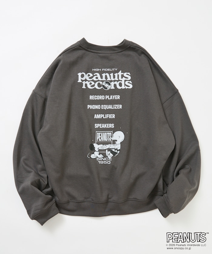 PEANUTS 特別定制 寬鬆版型 黑膠唱片大學T