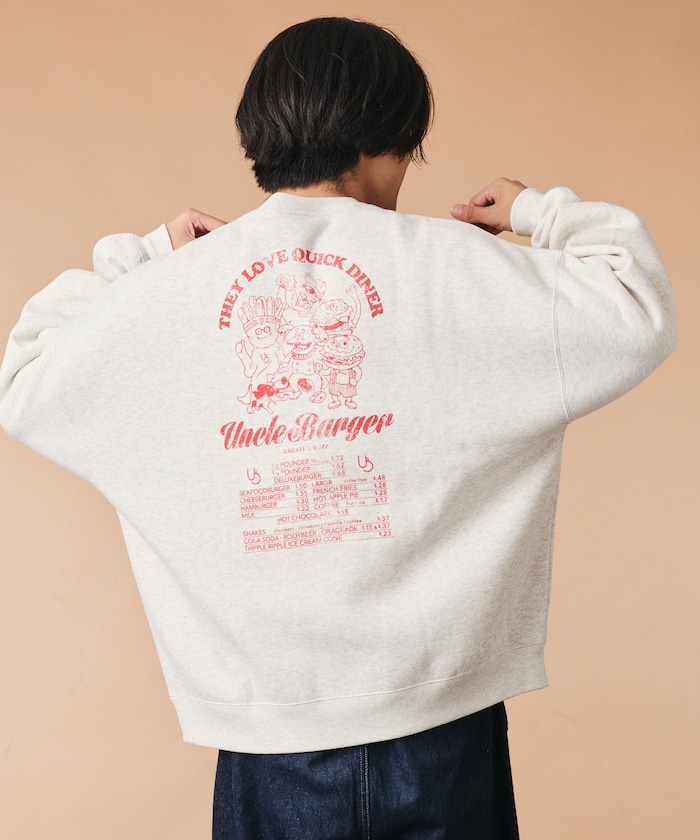 アンクル ハンバーガー メニュー クルーネック スウェット 【限定展開】
