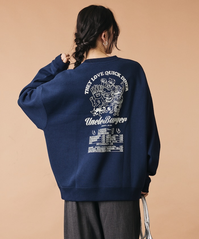 アンクル ハンバーガー メニュー クルーネック スウェット 【限定展開】