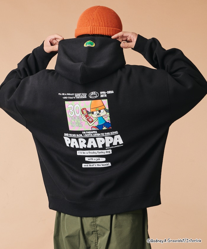 パラッパラッパー 別注 ビックシルエット カラー パーカー 【限定展開】