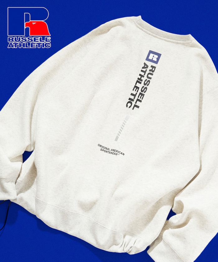 別注 バックプリント バーティカル ロゴ クルーネック スウェット 【限定展開】