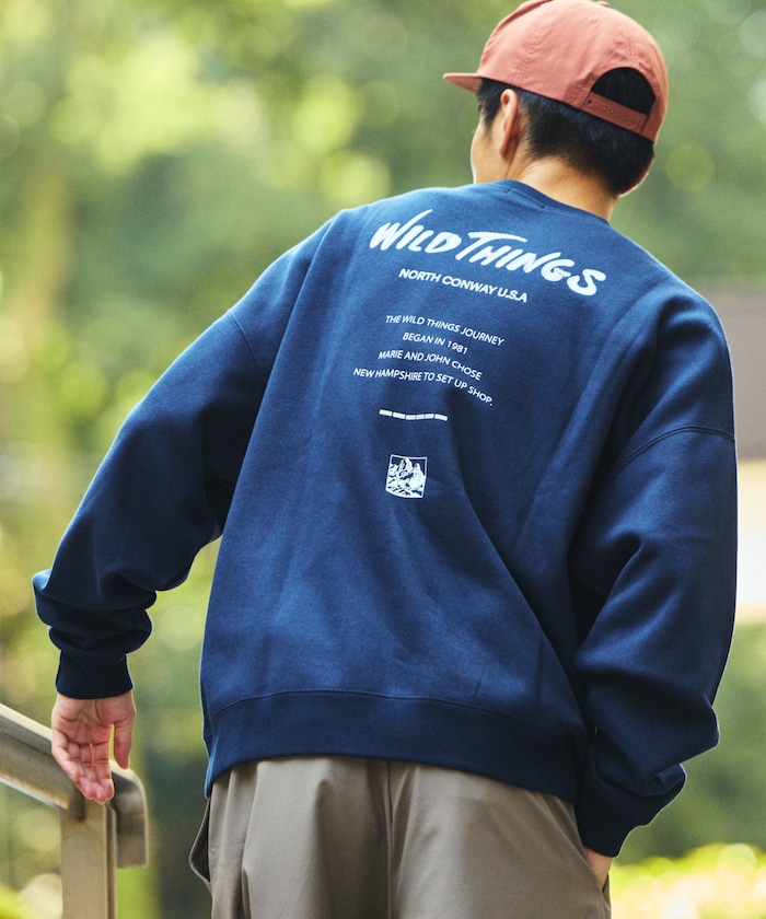 WILD THINGS×FREAK'S STORE/ワイルドシングス 別注 ビッグシルエット リフレクターバックプリント スウェット 【限定展開】
