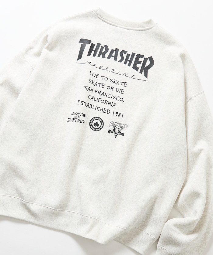 別注 THRASHER バックプリントロゴ クルーネック スウェット / スラッシャーマガジン 【限定展開】