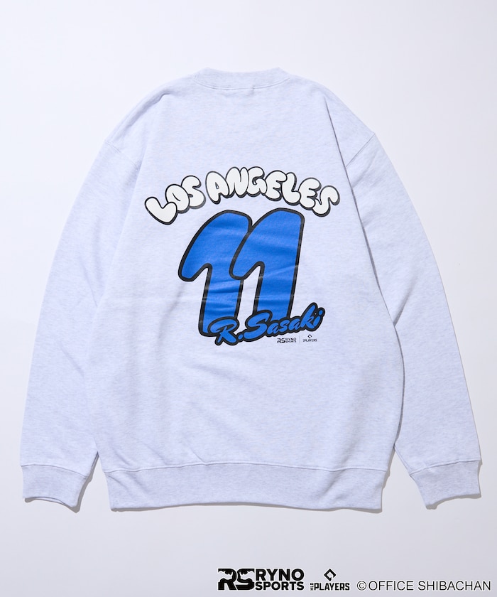 SKATER JOHN × RYNO SPORTS × MLB PLAYERS SASAKI 11 バックプリントスウェット 【限定展開】