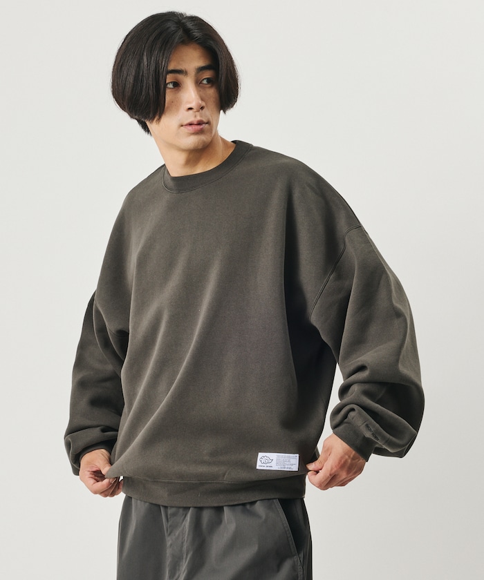 スーパーワイドシルエット ワンポイント刺繍 クルーネック スウェット 【限定展開】