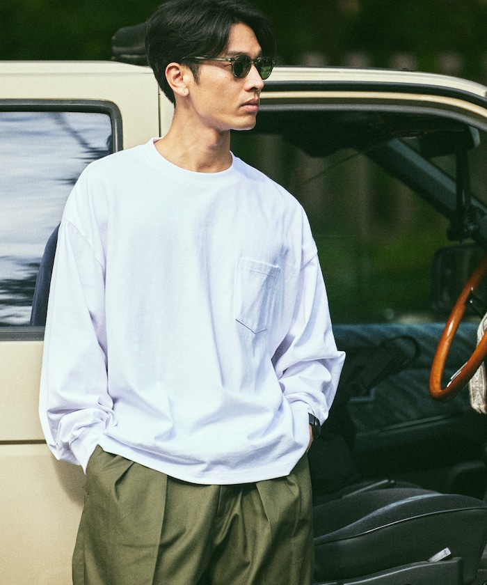 9オンス Heavyweight ビッグシルエット クルーネック ロングスリーブTシャツ/ヘビーウェイト / ロンTEE 【限定展開】