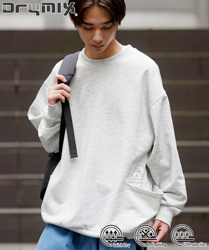 Drymix(R)/ドライミックス リラックスフィット サイドポケット クルーネック スウェット 【限定展開】
