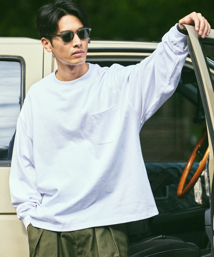 9オンス Heavyweight ビッグシルエット クルーネック ロングスリーブTシャツ 【限定展開】