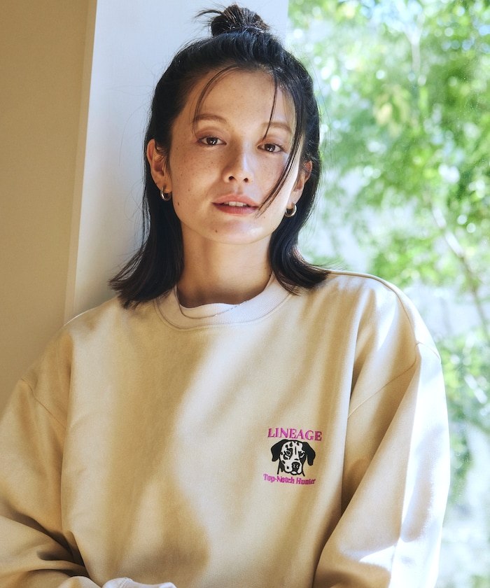 ワンポイント刺繍 ポンチスウェード プルオーバー 【限定展開】