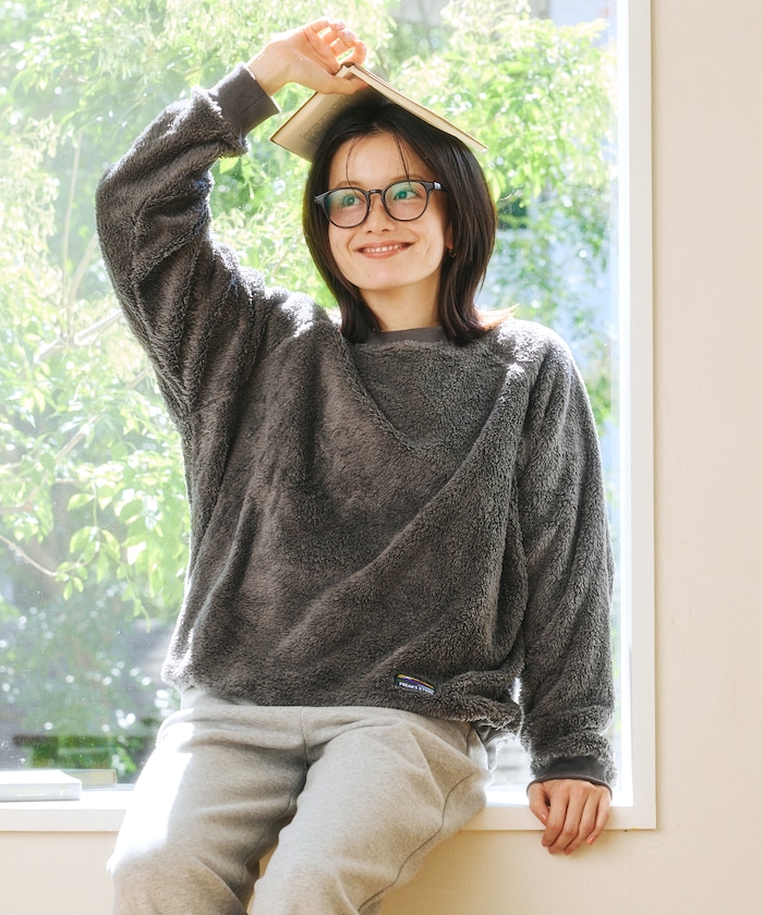 リラックスフィット ラグランスリーブ シャギーフリース プルオーバー 【限定展開】