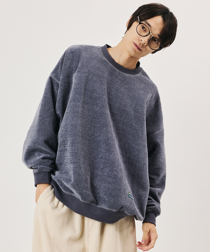ワンポイントロゴ カットシェニール クルーネック スウェット 【限定展開】