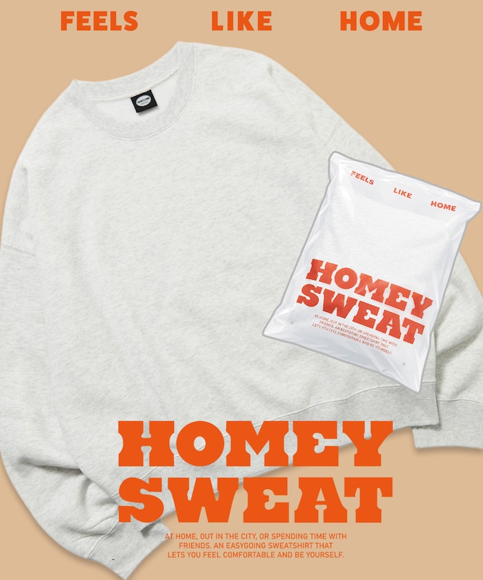 HOMEY SWEAT リラックスフィット パックスウェット クルーネック ソフト 裏起毛 【限定展開】