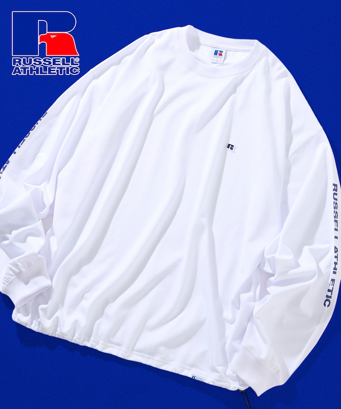 別注 ビックシルエット スリーブロゴ ヘムコード ロングスリーブTシャツ 【限定展開】