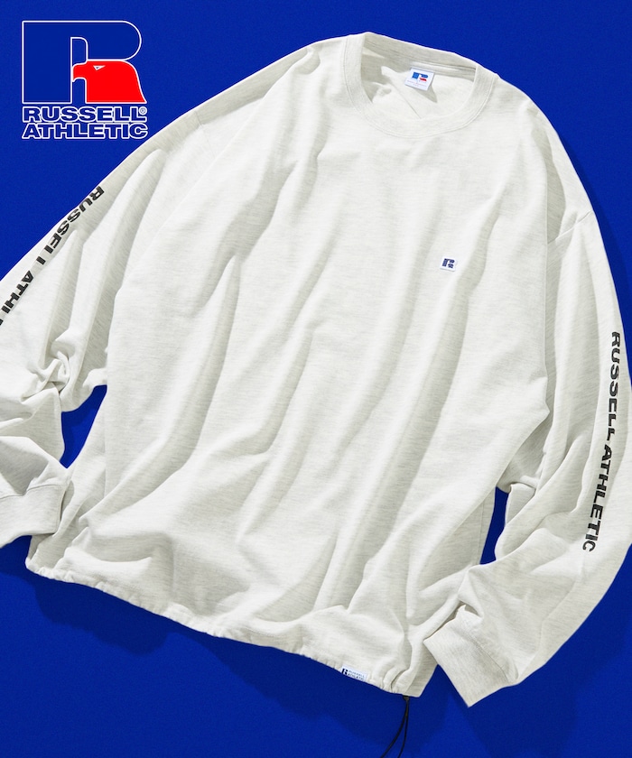 別注 ビックシルエット スリーブロゴ ヘムコード ロングスリーブTシャツ 【限定展開】