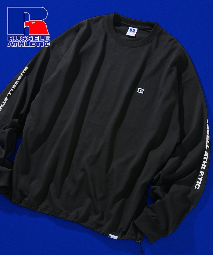別注 ビックシルエット スリーブロゴ ヘムコード ロングスリーブTシャツ 【限定展開】