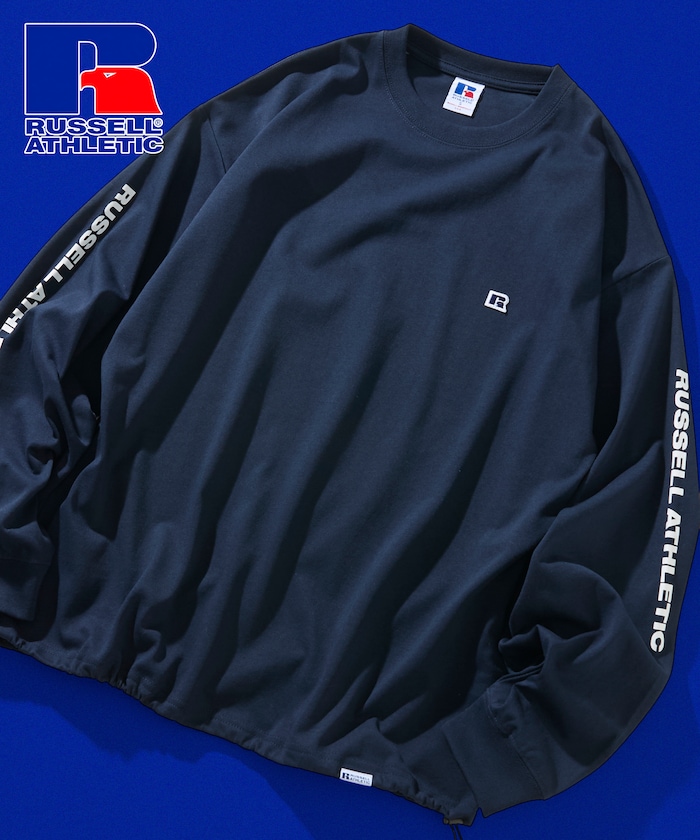 別注 ビックシルエット スリーブロゴ ヘムコード ロングスリーブTシャツ 【限定展開】