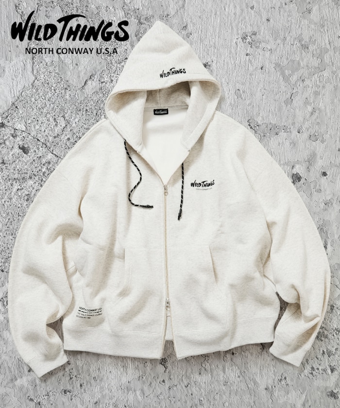 別注  WILD THINGS ジップパーカー バックロゴプリント / ワイルドシングス 【限定展開】
