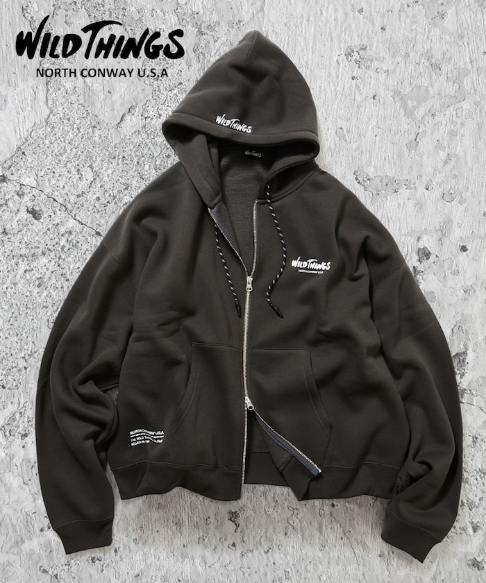 別注  WILD THINGS ジップパーカー バックロゴプリント / ワイルドシングス 【限定展開】