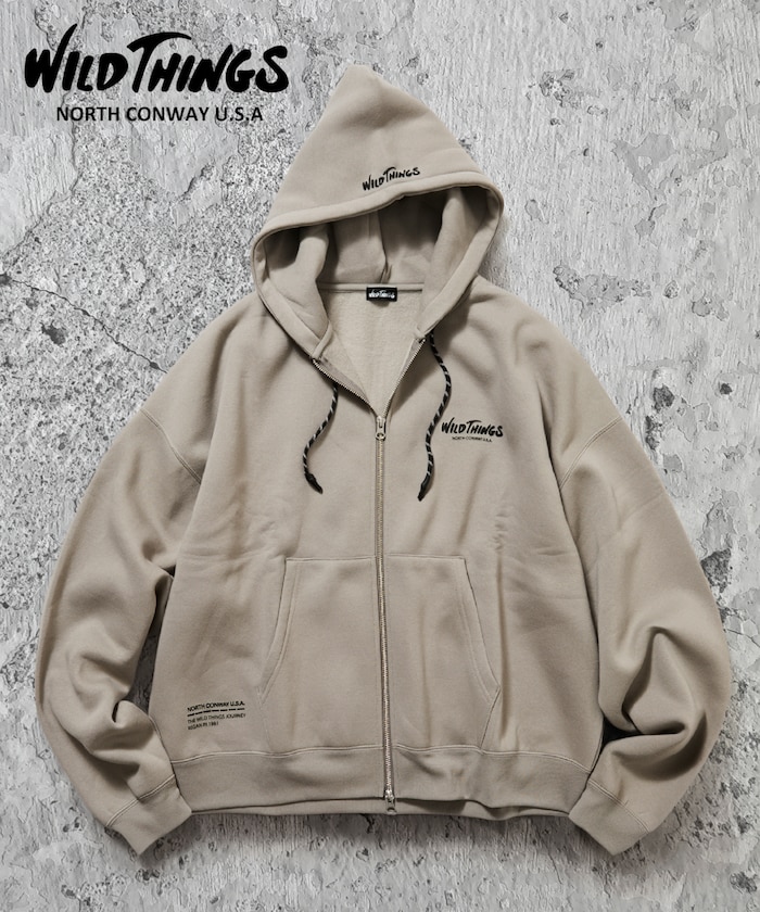 別注  WILD THINGS ジップパーカー バックロゴプリント / ワイルドシングス 【限定展開】