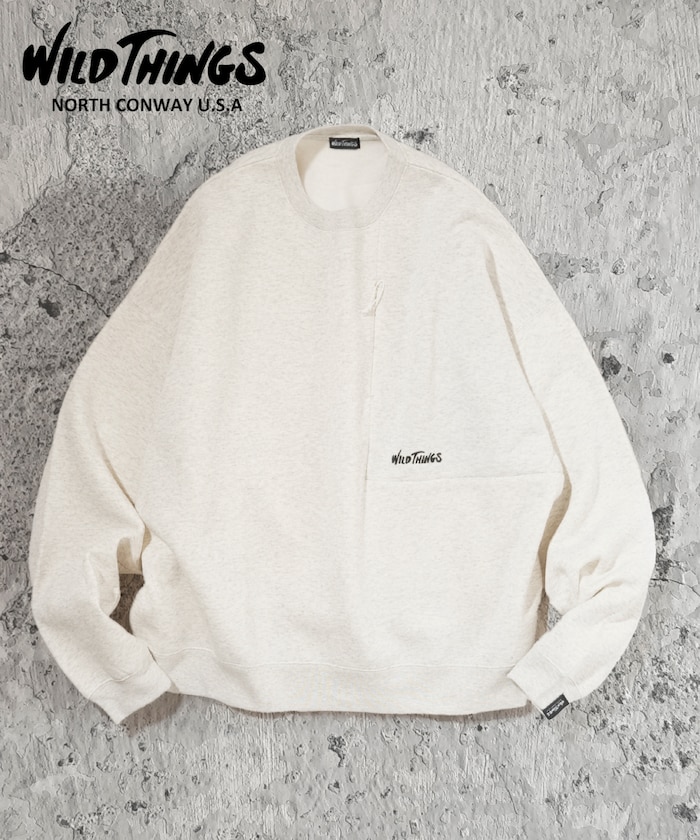 別注 WILD THINGS ワンポイントロゴ ZIPポケット スウェット プルオーバー / ワイルドシングス 【限定展開】