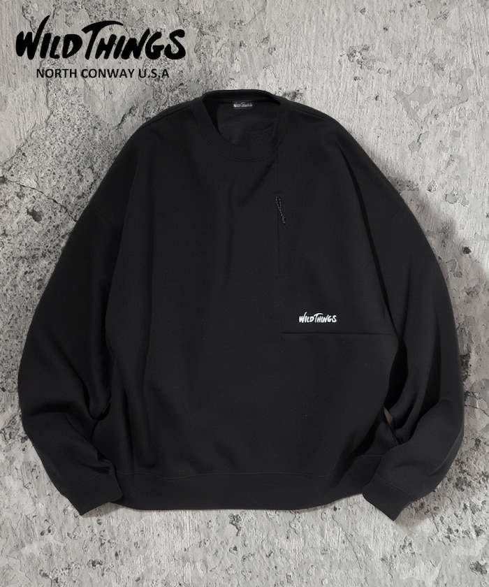 別注 WILD THINGS ワンポイントロゴ ZIPポケット スウェット プルオーバー / ワイルドシングス 【限定展開】