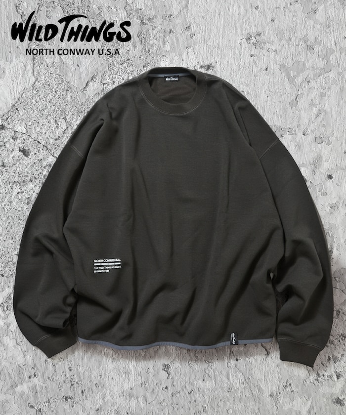 別注 WILD THINGS ワンポイントロゴ ダンボールニットスウェット プルオーバー / ワイルドシングス 【限定展開】