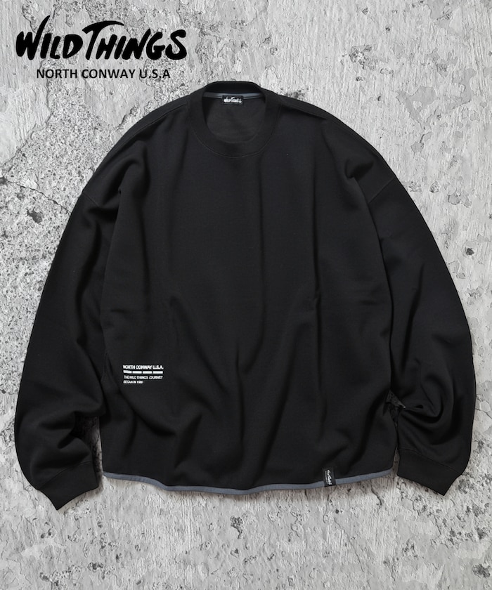 別注 WILD THINGS ワンポイントロゴ ダンボールニットスウェット プルオーバー / ワイルドシングス 【限定展開】