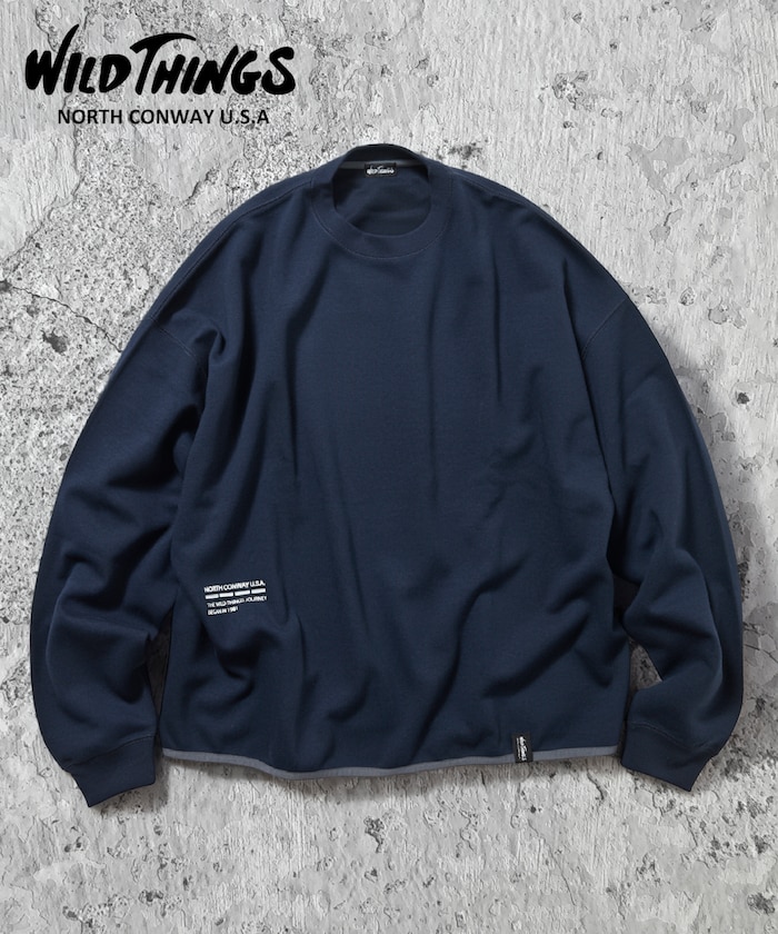 別注 WILD THINGS ワンポイントロゴ ダンボールニットスウェット プルオーバー / ワイルドシングス 【限定展開】