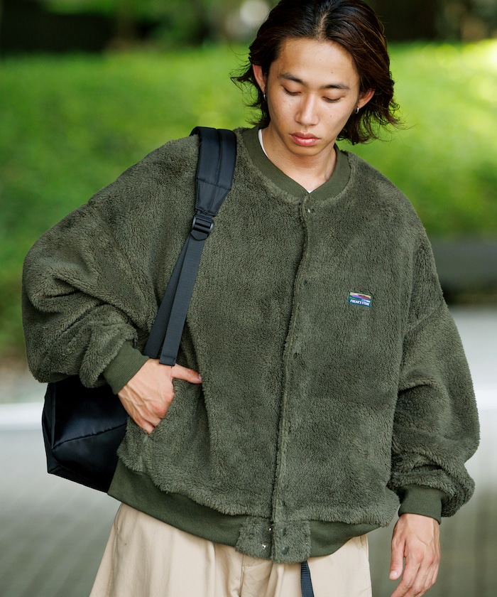 リラックスフィット シャギーフリース クルーネック カーディガン 【限定展開】