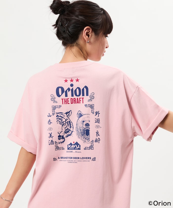 KAVU×ORION 別注 ビッグシルエット アニマルバックプリント クルーネック Tシャツ TIGER＆BEAR【限定展開】