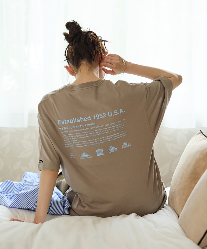 KELTY×FREAK’S STORE/ケルティ 別注 ビッグシルエット ヒストリーロゴ バックプリント クルーネックTシャツ 【限定展開】