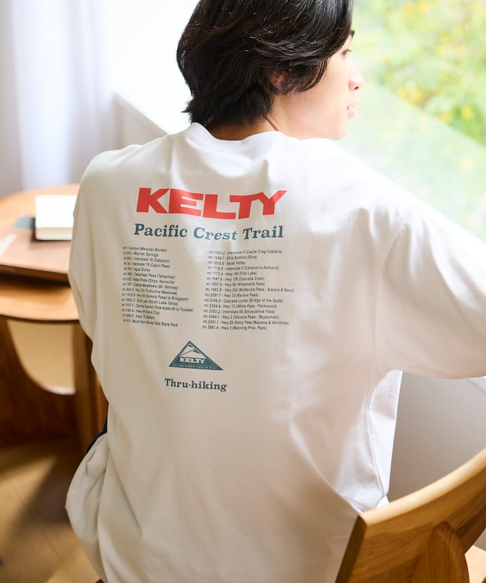 KELTY×FREAK'S STORE/ケルティ 別注 ビッグシルエット ツアーロゴ バックプリント クルーネックTシャツ 【限定展開】