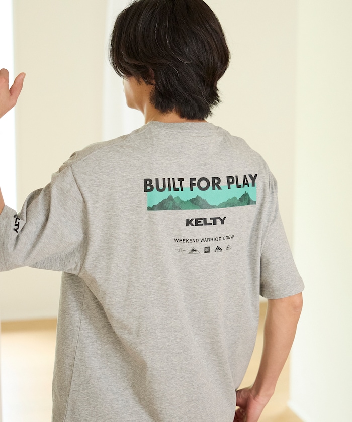 KELTY×FREAK'S STORE/ケルティ 別注 ビッグシルエット マウンテンロゴ バックプリント クルーネックTシャツ 【限定展開】