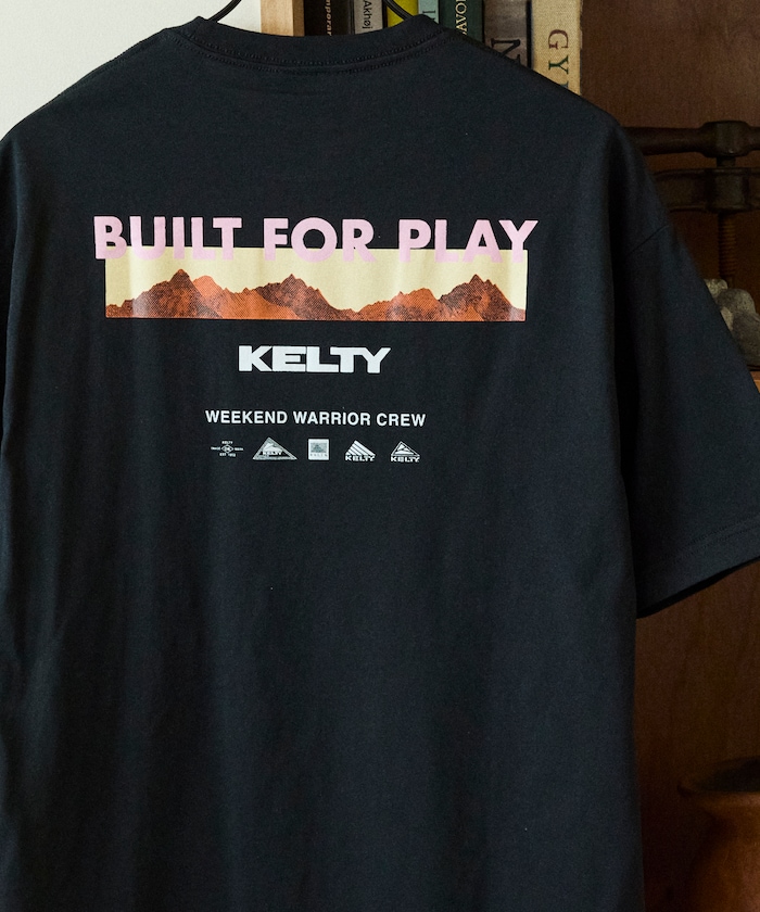 KELTY×FREAK'S STORE/ケルティ 別注 ビッグシルエット マウンテンロゴ バックプリント クルーネックTシャツ 【限定展開】