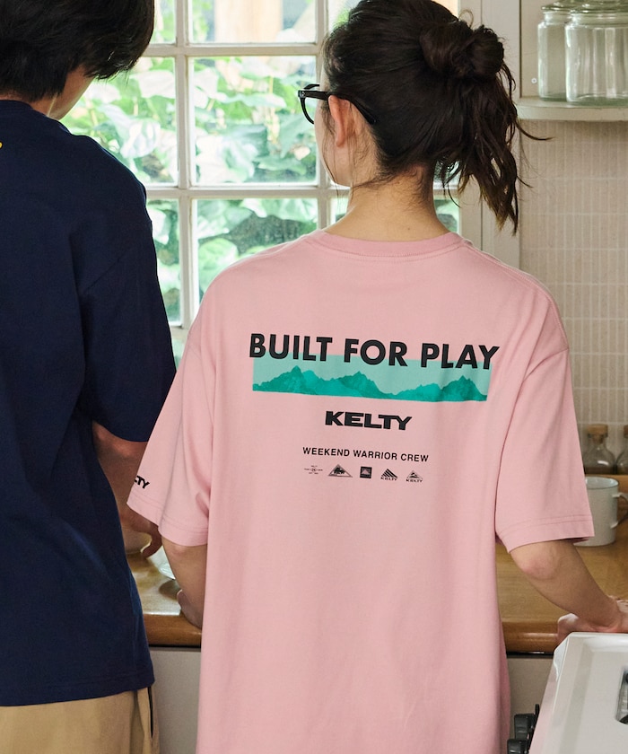 KELTY×FREAK'S STORE/ケルティ 別注 ビッグシルエット マウンテンロゴ バックプリント クルーネックTシャツ 【限定展開】