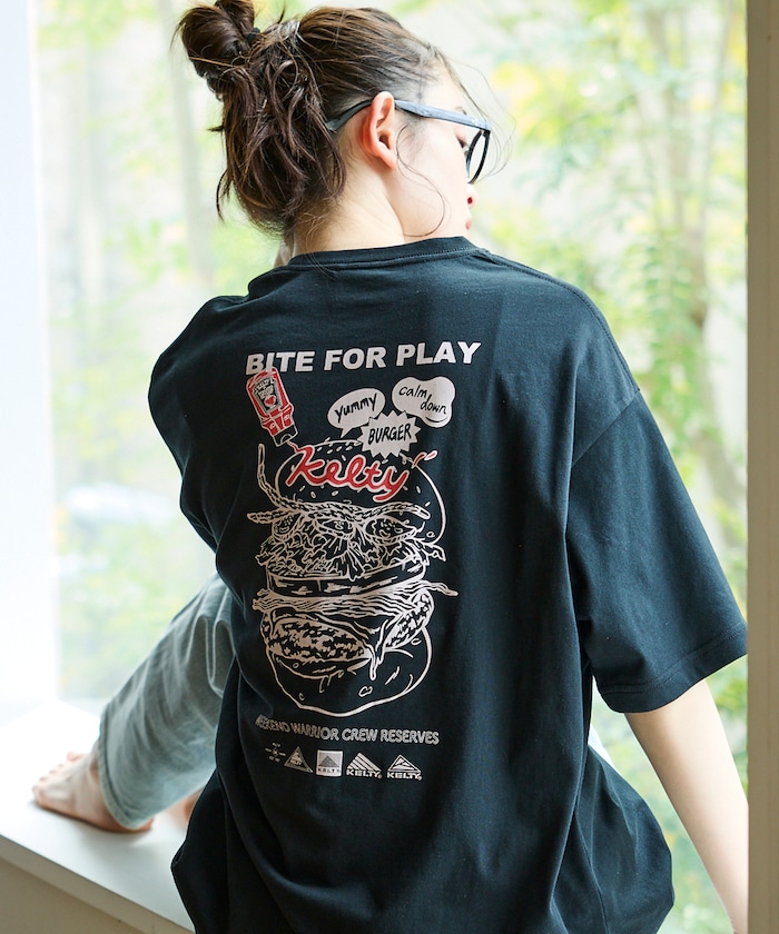 KELTY×FREAK'S STORE/ケルティ 別注 ビッグシルエット バーガーロゴ バックプリント クルーネックTシャツ 【限定展開】