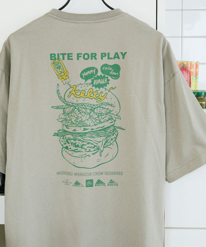 KELTY×FREAK'S STORE/ケルティ 別注 ビッグシルエット バーガーロゴ バックプリント クルーネックTシャツ 【限定展開】