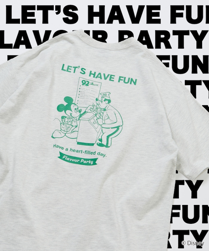 DISNEY ディズニー/ミッキーマウス/ 別注 ビッグシルエット バックプリントTシャツ/HAVE FUN 【限定展開】