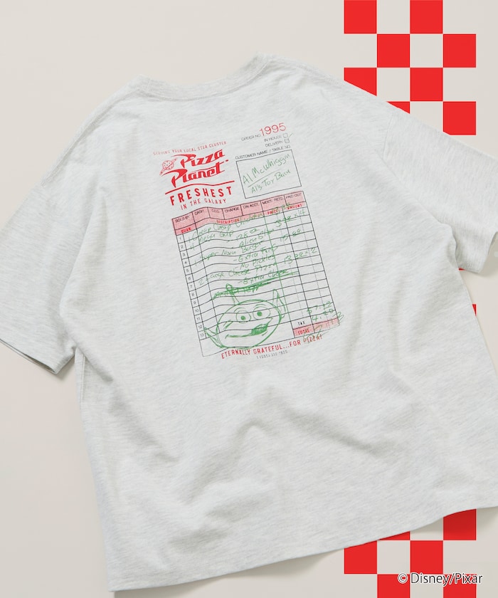 【TOY STORY/トイ・ストーリー】 別注 ビッグシルエット バックプリント クルーネックTシャツ/Pizza Planet 【限定展開】