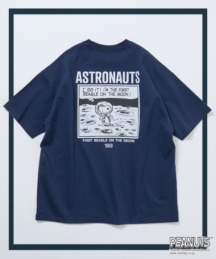 PEANUTS/ピーナッツ 別注 ビッグシルエット バックプリント クルーネックTシャツ/ASTRONAUTS 【限定展開】