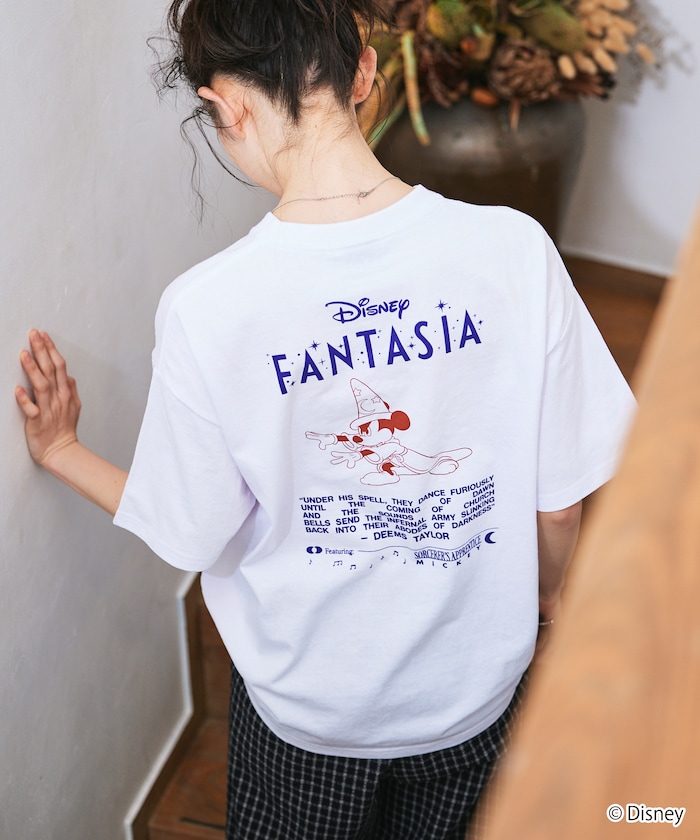 DISNEY/ディズニー『ファンタジア』/ミッキーマウス /バックプリント クルーネックTシャツ 【限定展開】