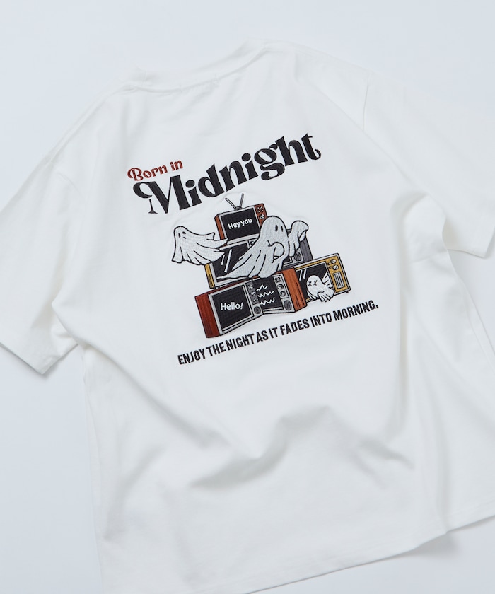 リラックスフィット バック刺繍デザイン クルーネック Tシャツ / Midnight 【限定展開】