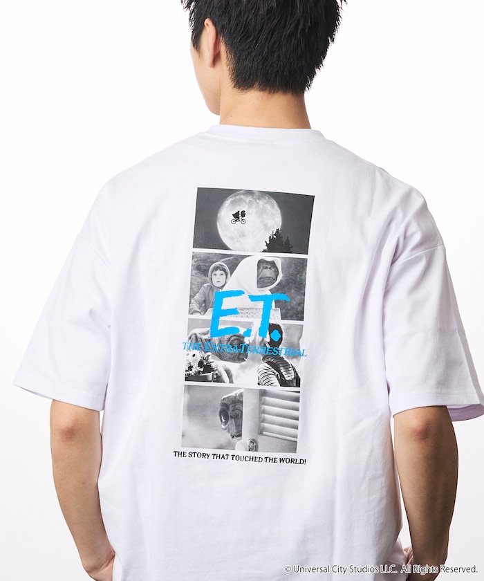 【E.T.】ビッグシルエット バックプリント クルーネック Tシャツ 【限定展開】