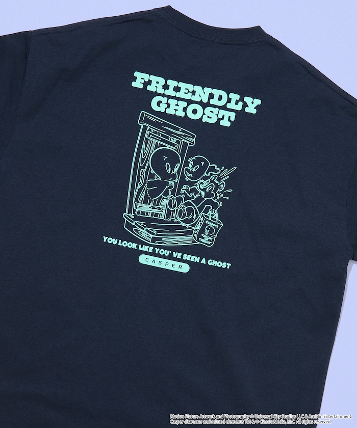 Casper the Friendly Ghost/キャスパー 別注 ビッグシルエット バックプリント クルーネックTシャツ 【限定展開】