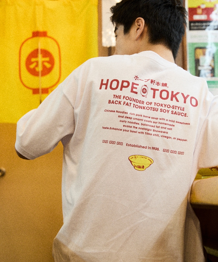 ホープ軒本舗×FREAK'S STORE 別注 ビッグシルエット バックプリント クルーネックTシャツ 【限定展開】