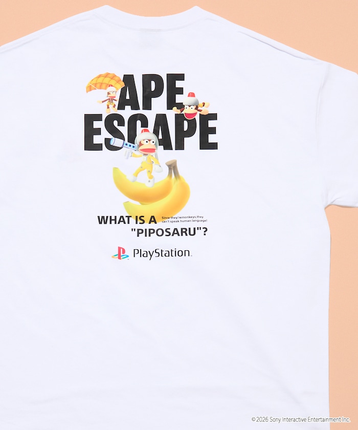 ビッグシルエット バックプリント クルーネック Tシャツ/PlayStation サルゲッチュ/APE ESCAPE 【限定展開】