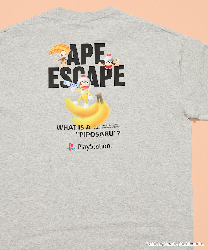 ビッグシルエット バックプリント クルーネック Tシャツ/PlayStation サルゲッチュ/APE ESCAPE 【限定展開】