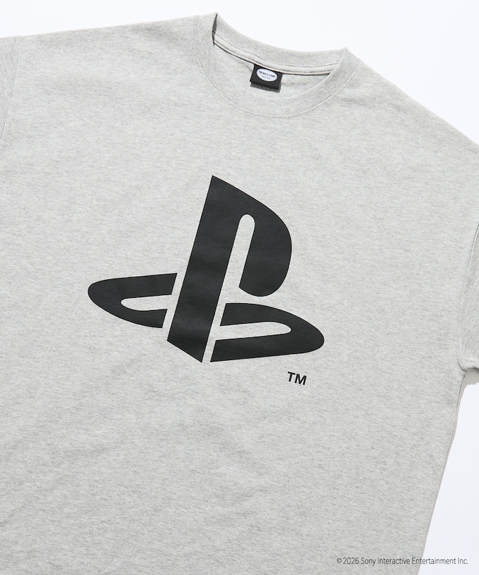 ビッグシルエット ロゴバックプリント クルーネック Tシャツ/PlayStation LOGO 【限定展開】
