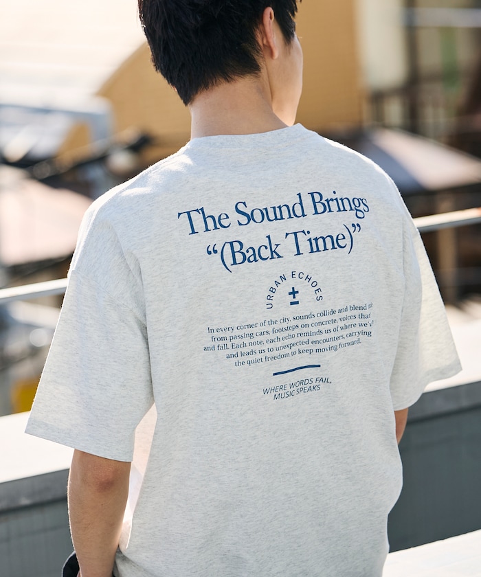 ビッグシルエット バックプリント クルーネック Tシャツ / The Sound Brings 【限定展開】