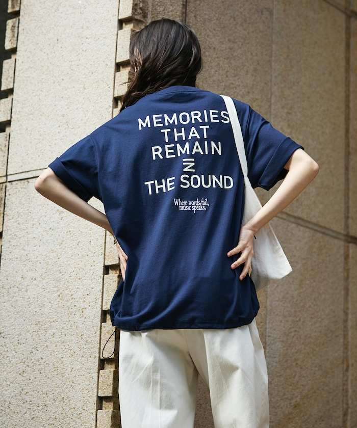 ビッグシルエット ワンポイント刺繍 バックプリント ヘムコード ポケットTシャツ 【限定展開】